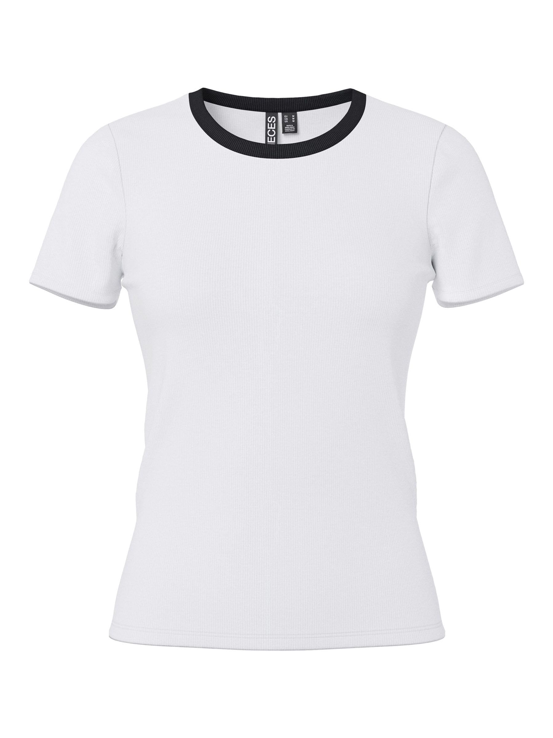 Pcmay SS Tee Noos Bc, Bright White, Large
