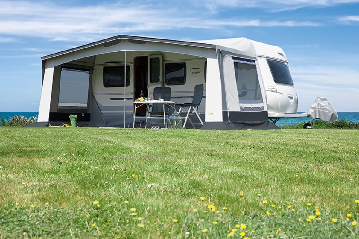 DWT Wohnwagen Vorzelt Trend II 240 Tiefe, Saisonvorzelt für Wohnwagen, Saisoncamping-Zelt in 8 Größen