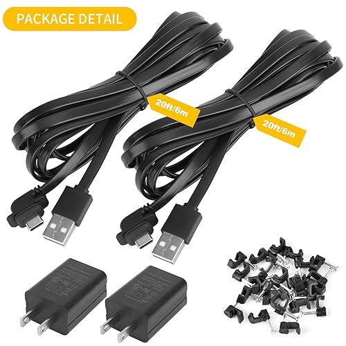 Miniatura 6 de iTODOS Paquete de 2 cables de alimentación y adaptadores de 20 pies compatibles con Blink Outdoor 4 (4. generación), resistente a la intemperie al