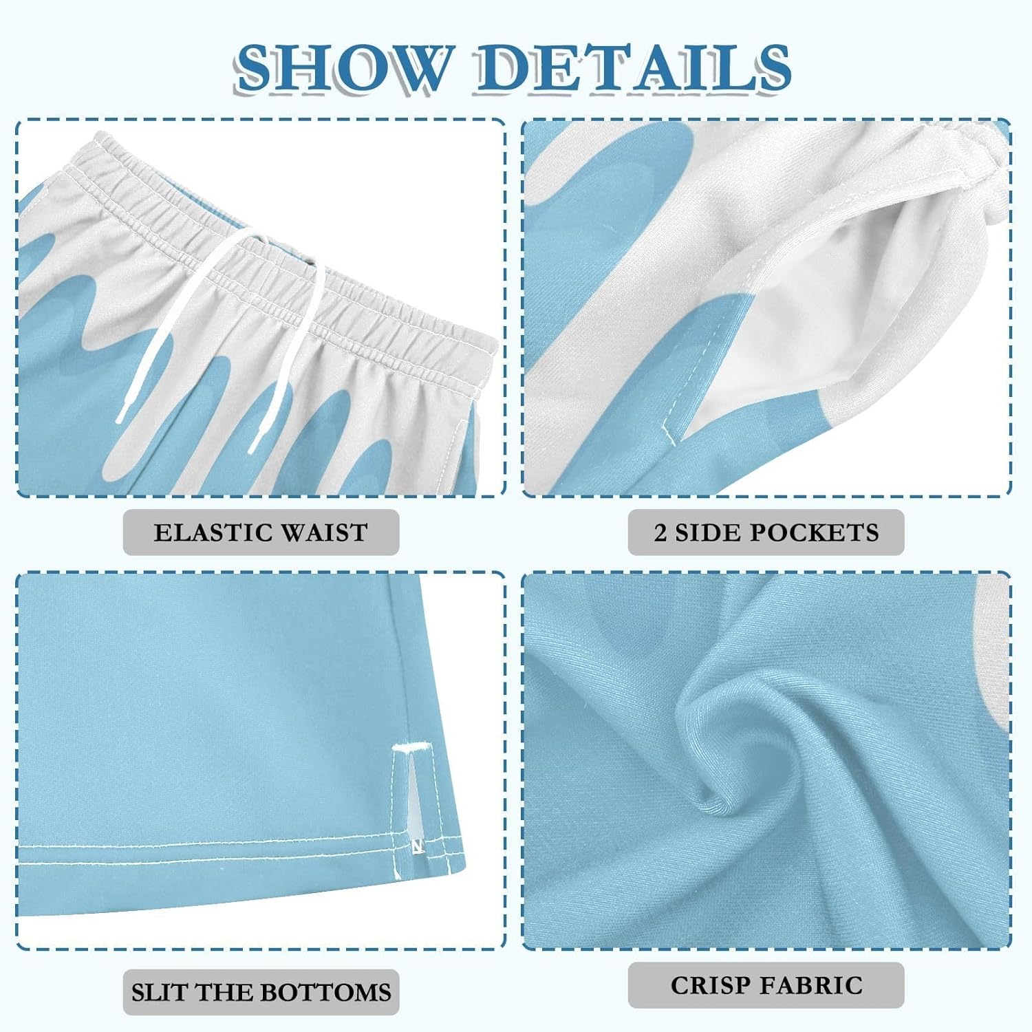 Boys Athletic Shorts Basketball Shorts Melting Ice Cream Teens Hiking Gym Shorts with Pocket for Outdoor Activity 7-15 Y - Image 6