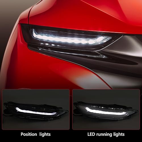 Miniatura 2 de Huray Luces LED de circulación para Chevy Blazer 2019 2020 2021 2022 DRL superior derecha, carcasa negra, reemplazo de lente transparente para