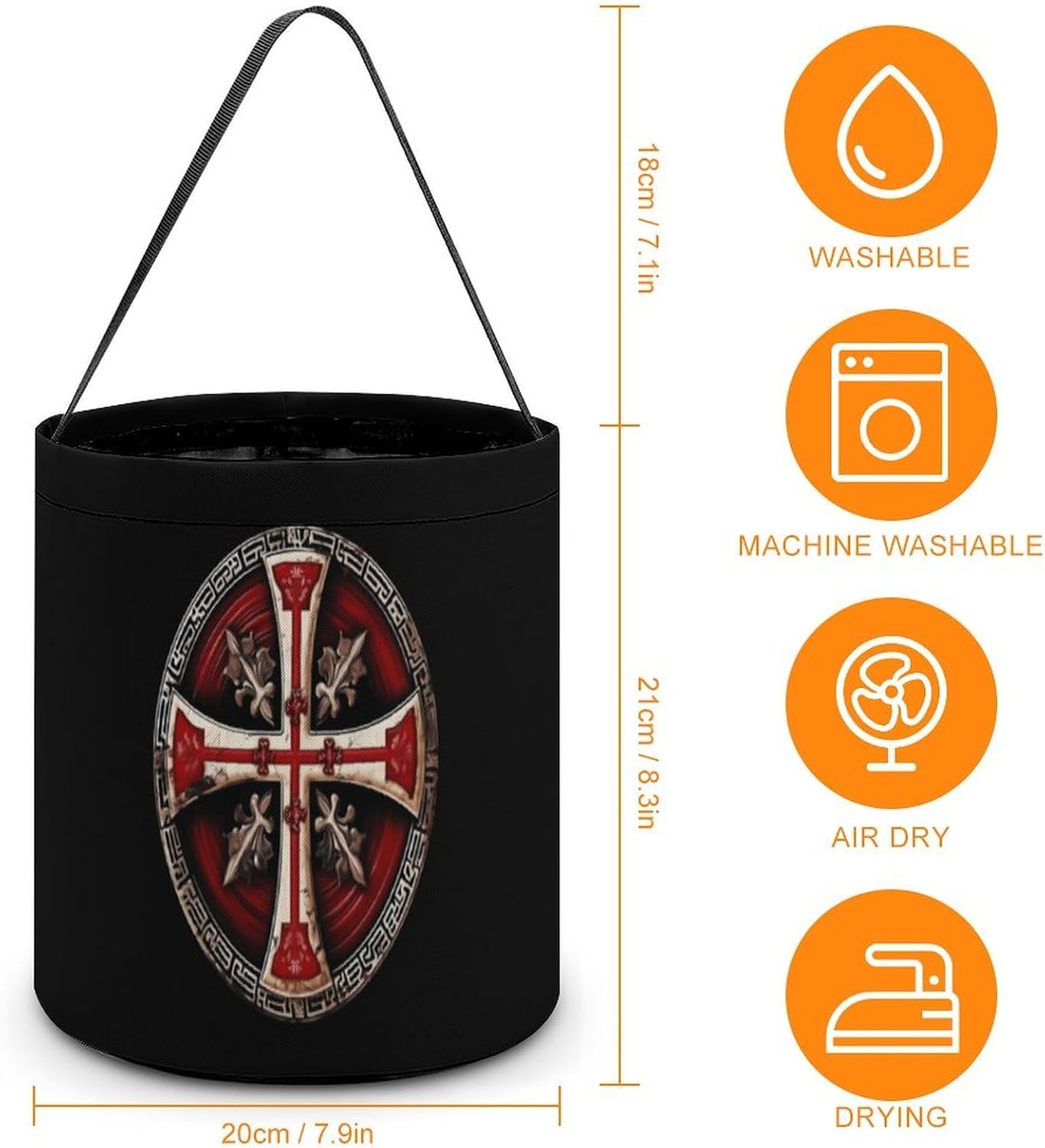 Knights Templar Crosses Halloween Treat Bag Reusable Candy Basket Tote Goody Bags Gift Party