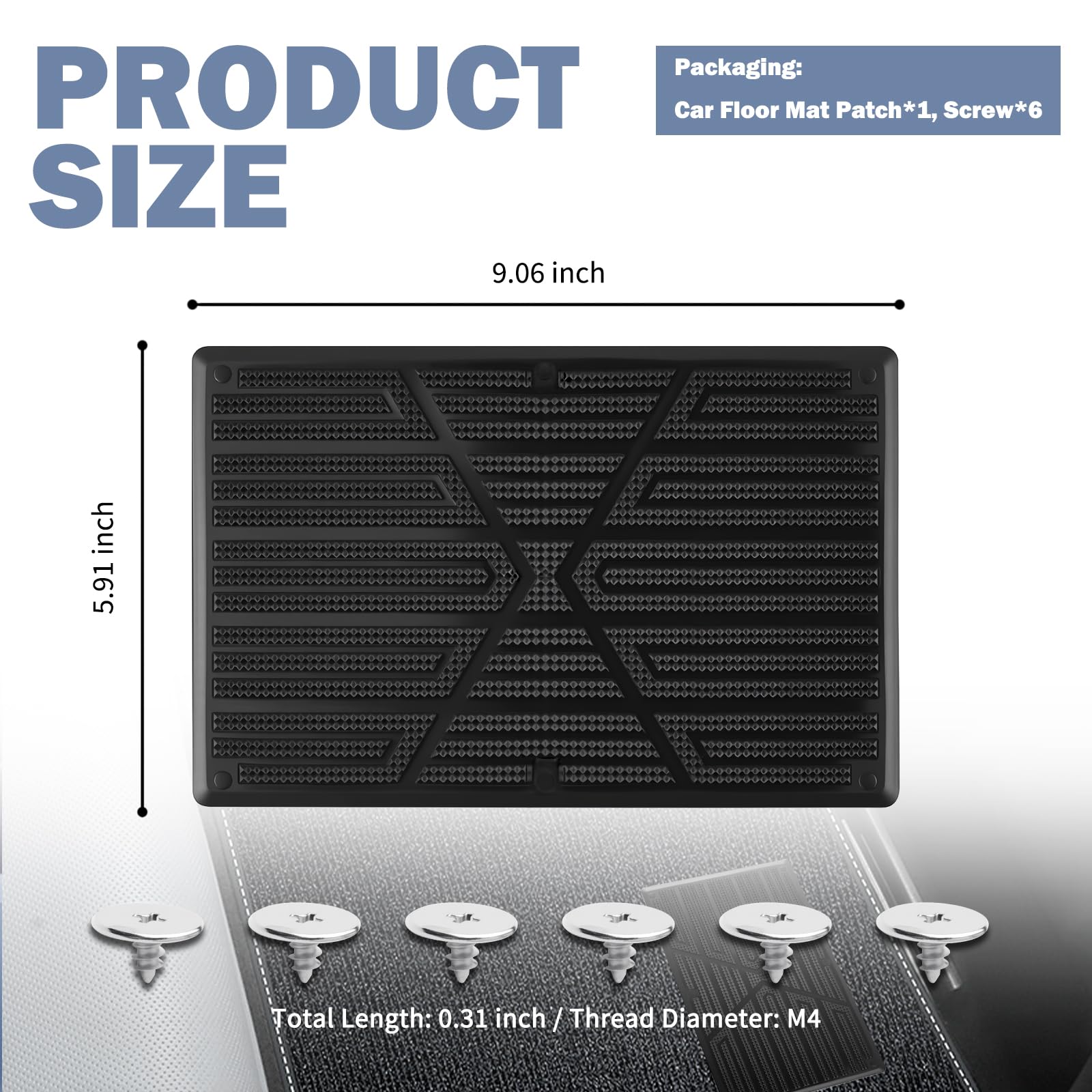 Car Floor Mats Carpet Patch Non-Slip Floor Mats for Cars Carpet Repair Patch with Screws for Repairing Torn — view 2