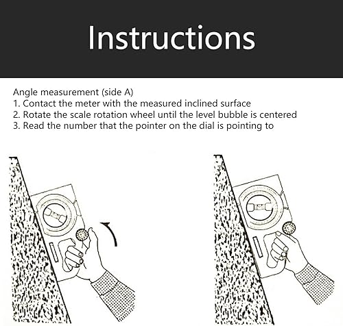 Miniatura 6 de Inclinómetro de ingeniería, regla de medición de pendiente universal de ABS duradero, diseño de mango ergonómico, medidor de ángulo, instrumento de