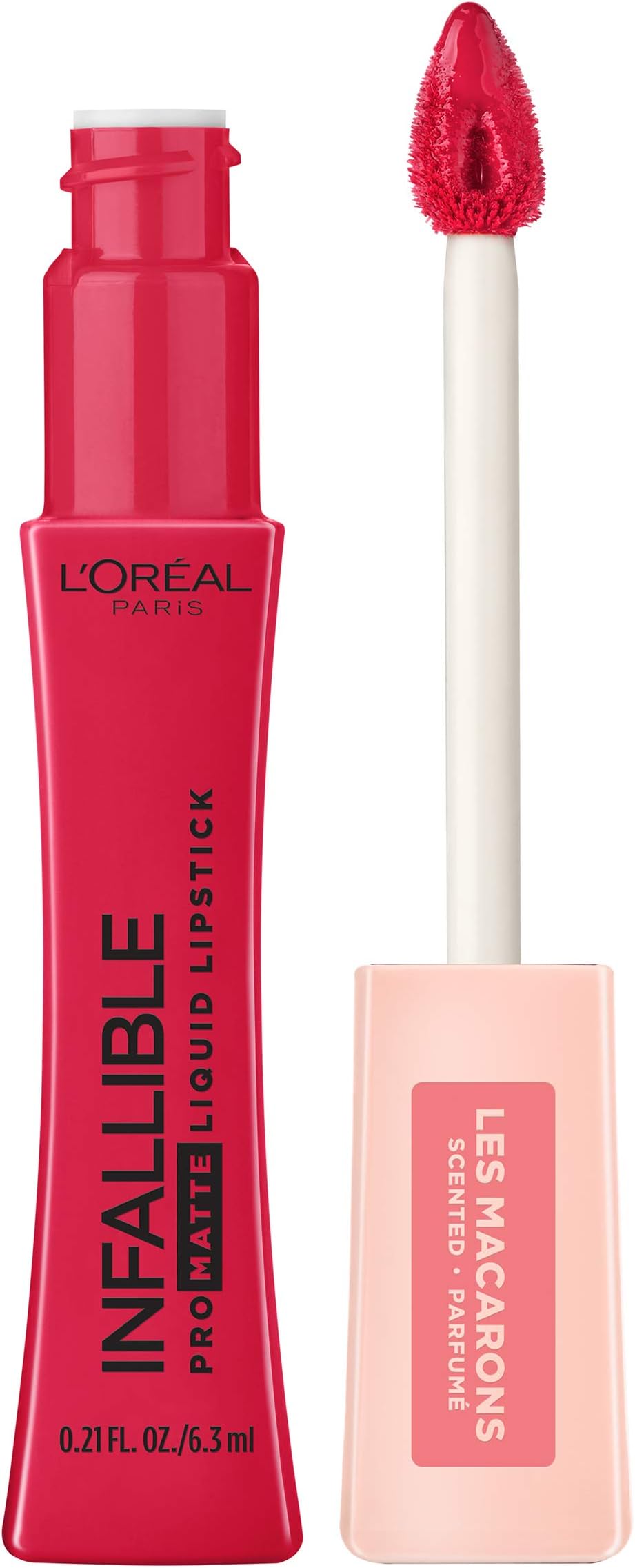 L'Oreal Paris Makeup Infallible Pro Matte Les Macarons Scented Matte Liquid Lipstick, Highly Pigmented, Longwear, Waterproof and Smudge Proof, Framboise Frenzy, 0.21 fl; oz.
