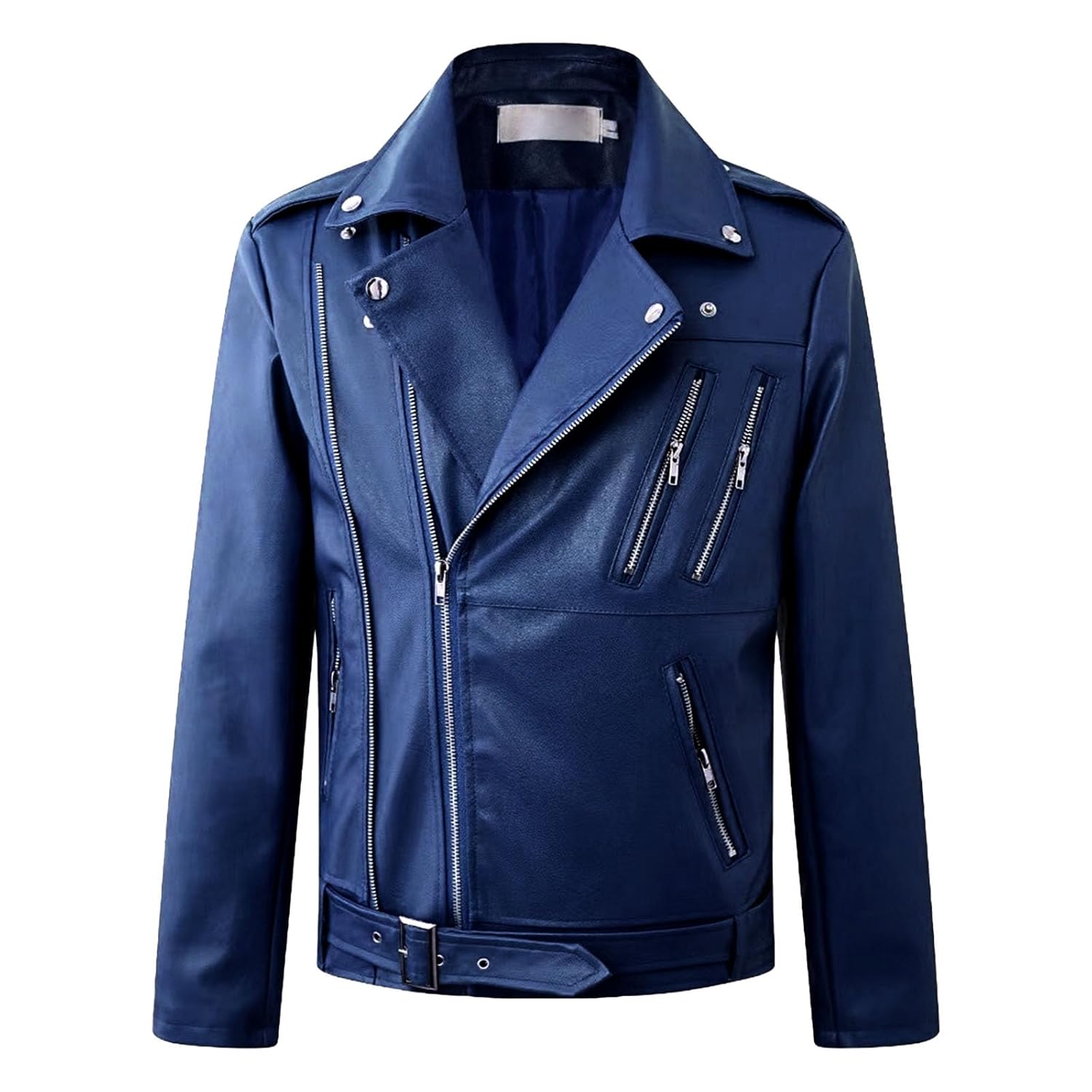 JEShifangjiusu Mens Brando Style Riders Jacket Insulated Motorbike Zippers Coat Biker Classic Motorcycle Leather Jacket