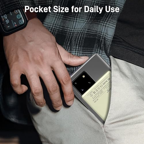 Miniatura 4 de Auskang Cargador portátil con cable USB-C integrado, banco de energía delgado de 5000 mAh, compatible con Samsung, Google Pixel, teléfonos Android,