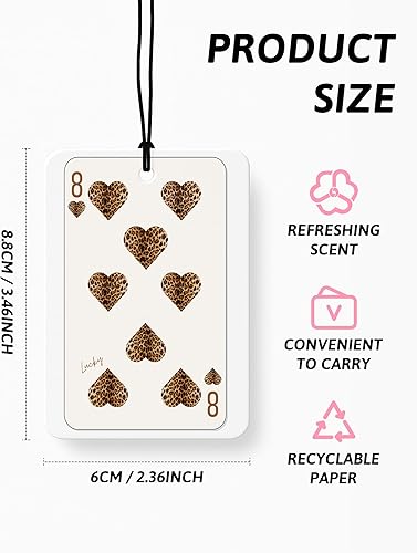 Miniatura 2 de Ambientador de coche con estampado retro de guepardo, 4 piezas, estampado de leopardo, 8 bolas de la suerte, ambientador colgante para el hogar,