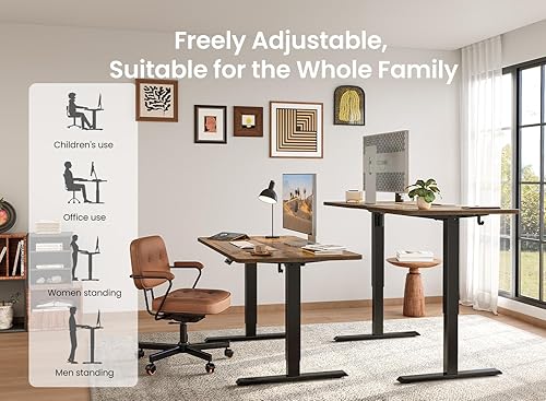 Miniatura 141 de FEZIBO - Escritorio eléctrico ajustable para trabajar sentado o de pie, 40 x 24 pulgadas, para oficina en casa, escritorio ergonómico para Negro