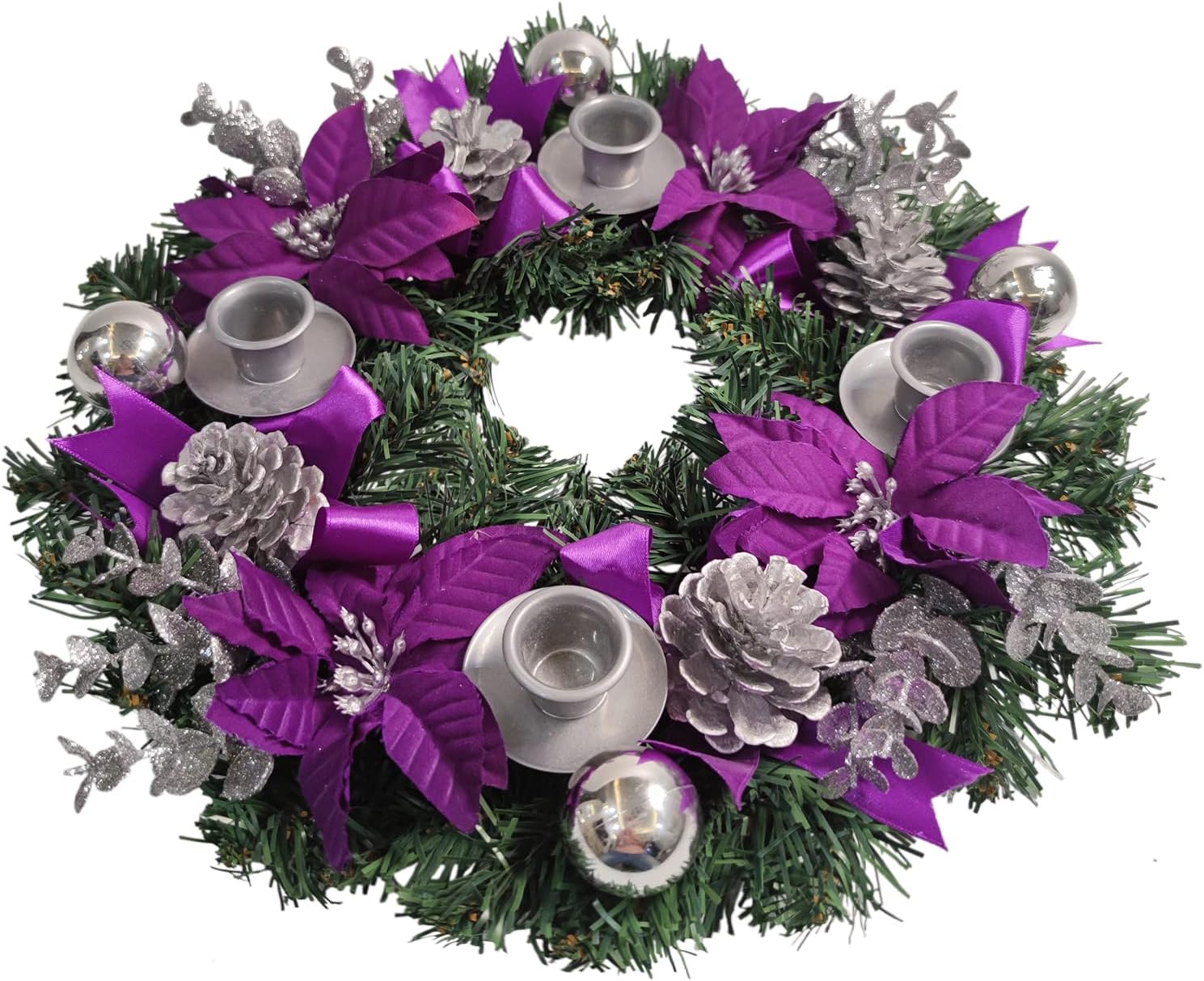 Amazon.com: Purple Ribbon Advent Wreath : Home & Kitchen