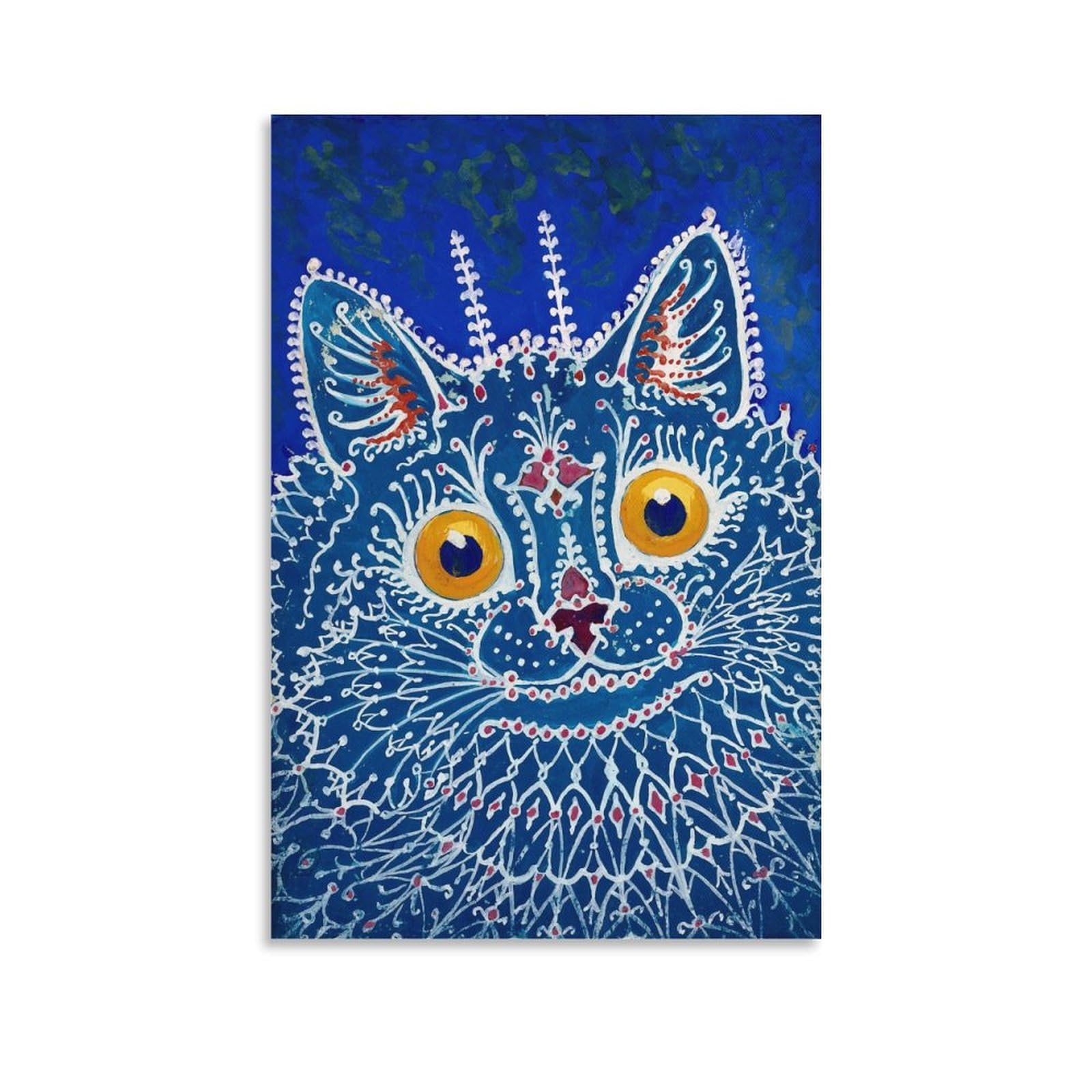 Famous Louis Wain Posters Louis Wain Prints《Cat》 Poster Painting Canvas Wall Art Living Room Posters Painting 08x12inch(20x30cm)
