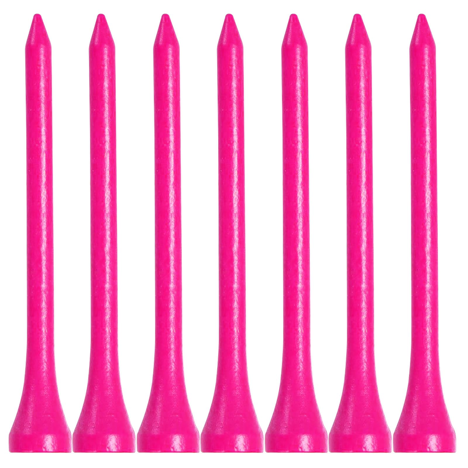 FINGER TEN Golf Tees Wood Wooden 3 1/4" or 2 3/4" 83mm 70mm Bamboo Tees 100 Count,Golf Tees Long Short with Stripe Strong Sustainable Biodegradable Unbreakable Color White Natural (Rose, 2-3/4'')