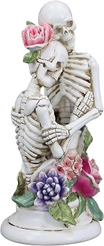 Skeleton Couple Embracing Decor Statue , Skull Halloween Decoration Home Decor Party Decorations,Skull Collectible Figurines,Vintage Resin Sculpture Home Decoration, Personalized Wedding Decoration