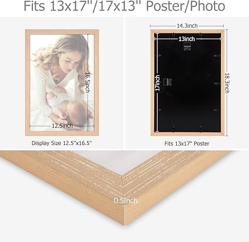 Vista 469 de Marco gris rústico de 18 x 24 pulgadas, marco para póster de 18 x 24 pulgadas, color gris envejecido, grande, retro, natural, 24 x 18 pulgadas