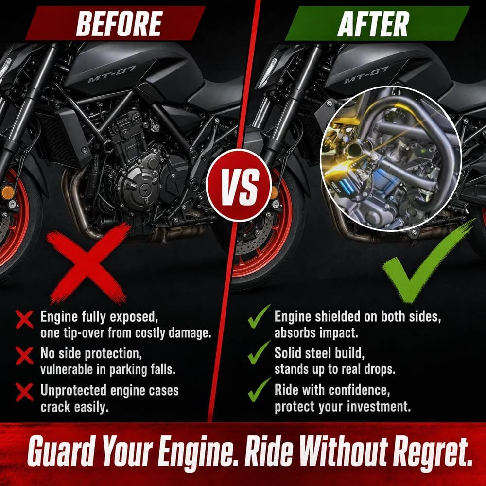 Engine Guard Crash Bar Frame Tank Bumper Fairing Protector Bar MT-07 Motorcycle Accessories for MT-07 FZ-07 2014-2023 MT07