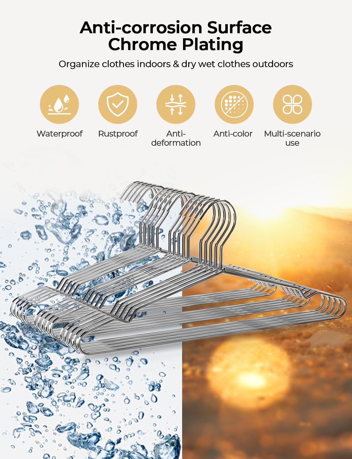 StorageWorks 4mm Super Thick Metal Wire Hangers, Heavy Duty Stainless Steel Clothes Hangers for Coats, Shirts Jackets, Pants, Suits, Space Saving Silver Hangers for Closet, 20 Pack