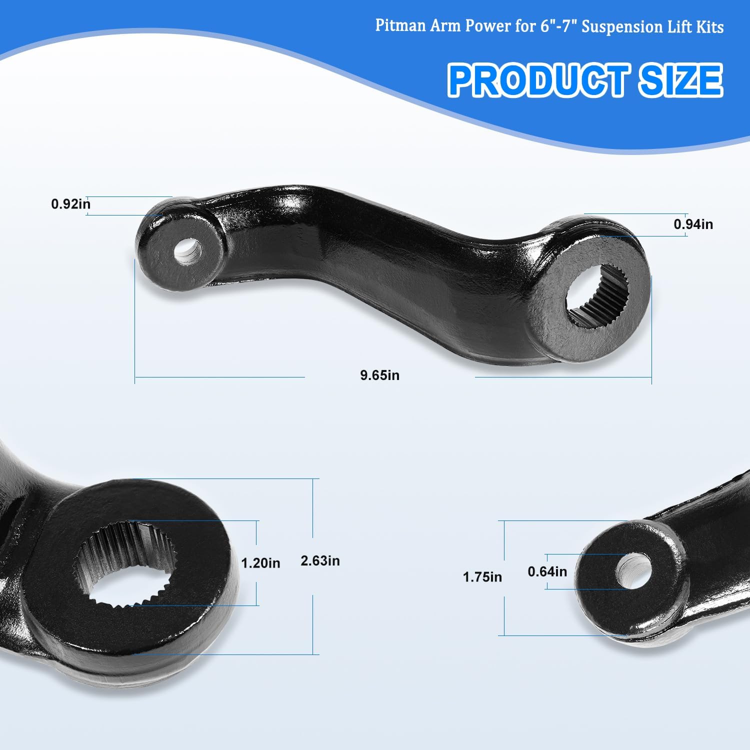 Drop Pitman Arm 6610 Fits for Jeep Cherokee XJ 1984-2001 & Compatible with Jeep Comanche MJ 1986-1992, Pitman Arm Power for 6"-7" Suspension Lift Kits