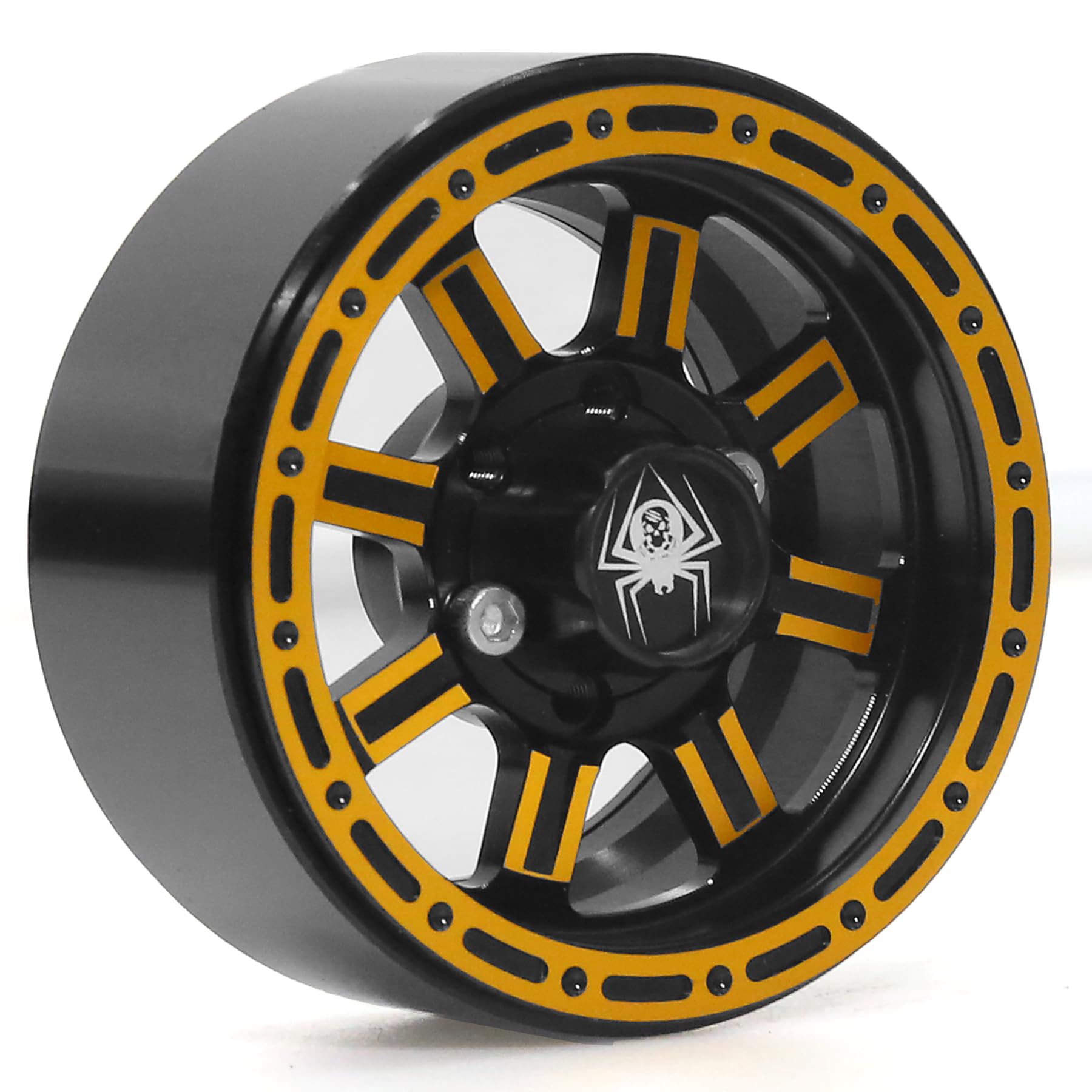 1.9 Beadlock Wheels(4pcs) 1.9 Wheels 55mm*26mm for Axial SCX10 UTB10 TRX4 TRX6 Redcat Gen7 Gen8 VS4-10 1/10 RC Crawler Car (Golden)