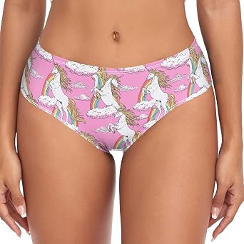 Womens Stylish Pattern Sexy Girls Underwear Soft Breathable High Waist Brief Stretchy Bikini Panties