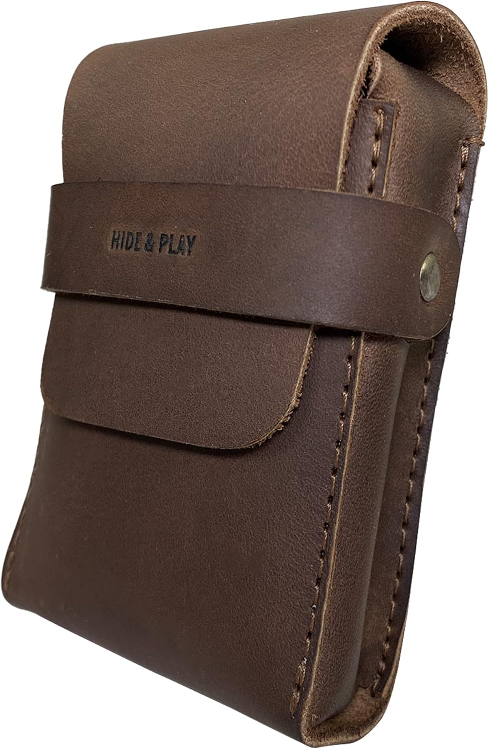Hide & Play, Playing Card Case Handmade from Full Grain Leather - Board Games, Cash Organizer, Accessories :: Bourbon Brown