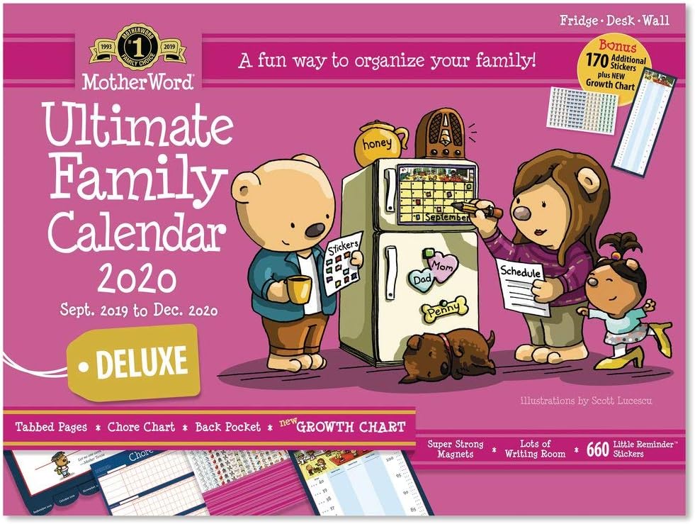 2020 MotherWord Wall Calendar - Ultimate Family Edition, Magnetic Hanging Calendar (MWFC012820)