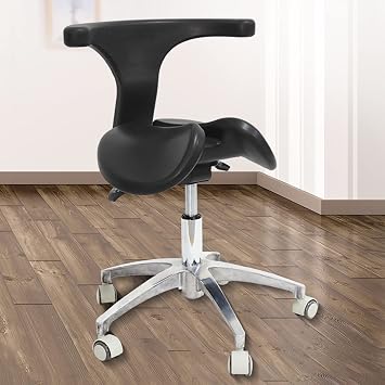 Adjustable Saddle Stool Chair Lift Examination Chair Swivel Chair Dental Chair with Backrest Ergonomic Rolling Seat Salon Tattoo Beauty PU Leather for Spa Medical Clinic Lab Studio Office Home
