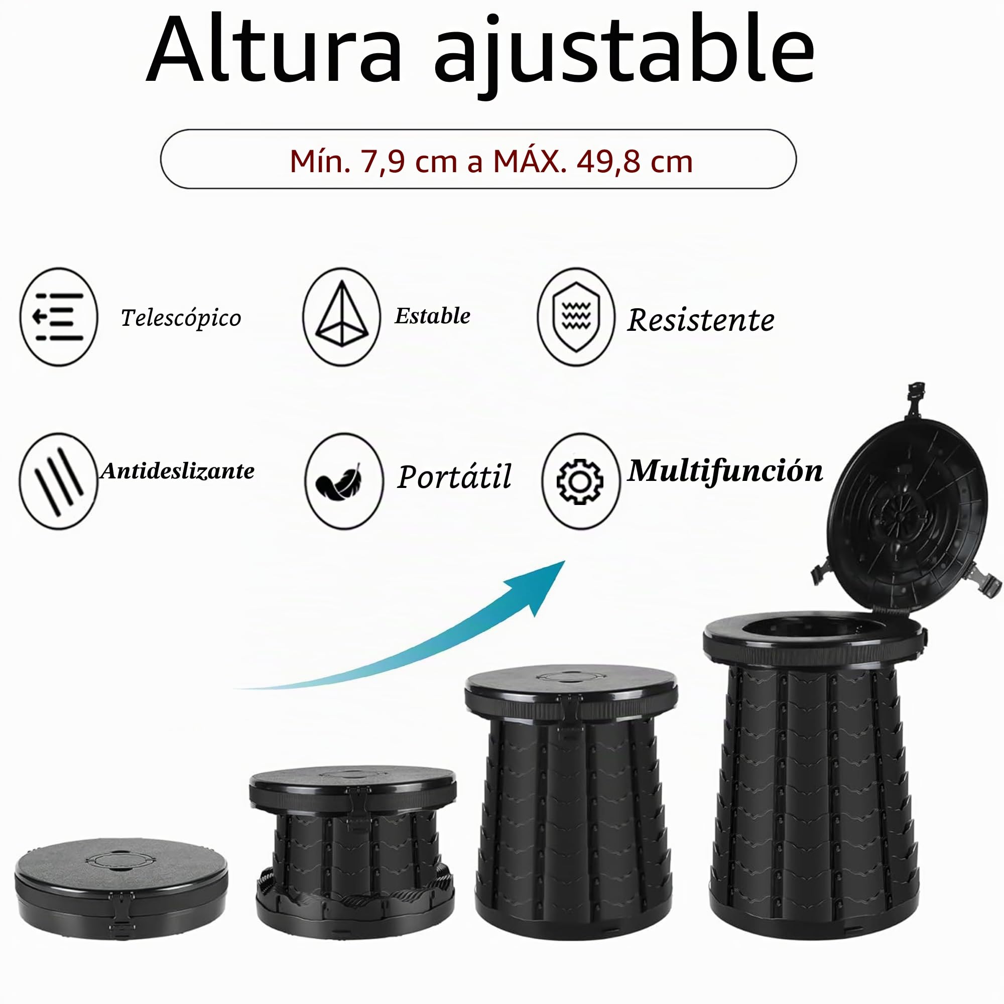 Inodoro portátil，Baño Portátil para Acampar,WC Portatil Camping Inodoro con 7 bolsas de Basura，bolsa de almacenamiento，Camper Caravana Retrete para adultos Mayores para Barbacoa,Viajar