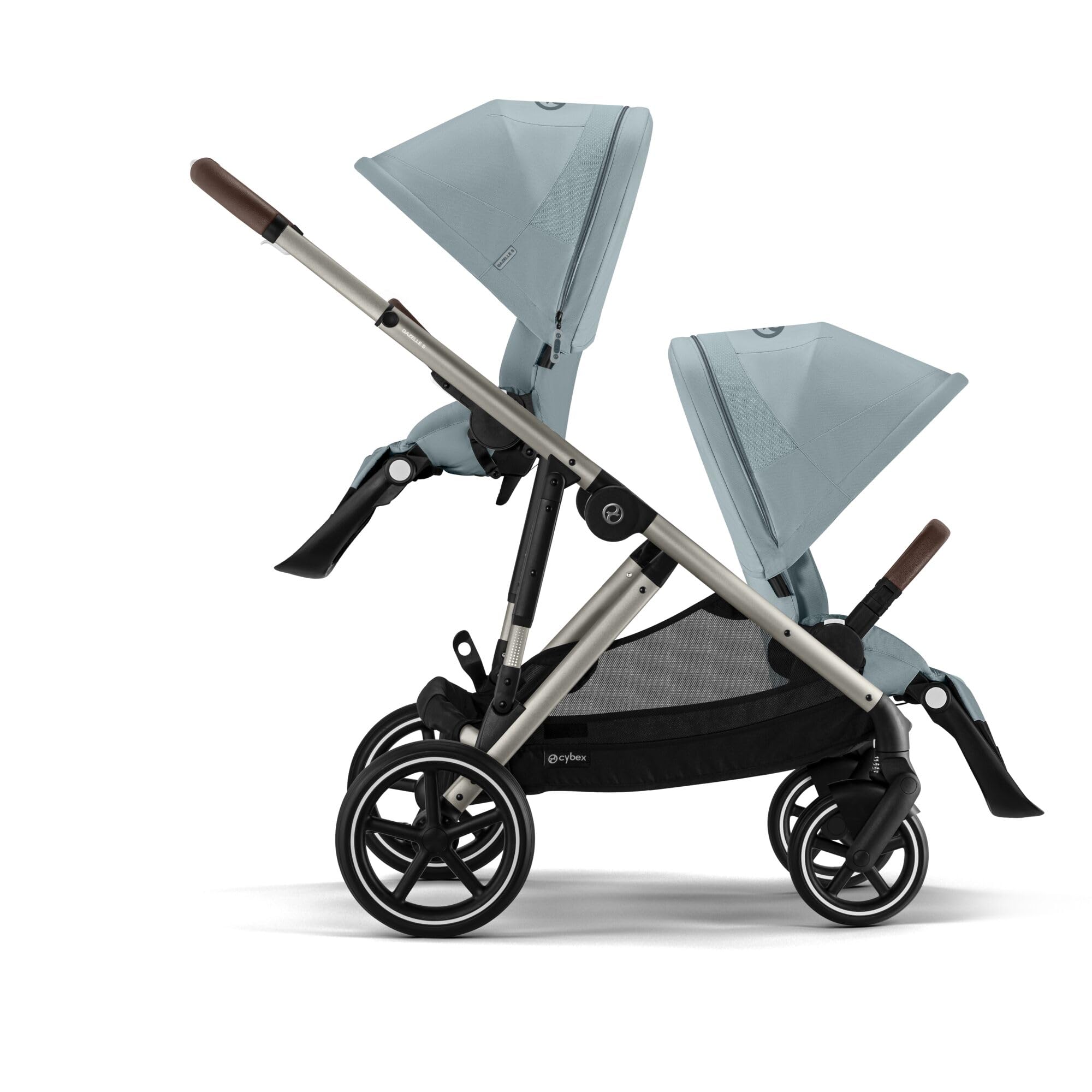 CYBEX Cochecito Gold GAZELLE S, Desde el nacimiento hasta los 4 años aprox., Máx. 22 kg (modo individual) / 2x 22 kg (modo dúo), Sistema todo en 1 con 20+ configuraciones, Stormy Blue