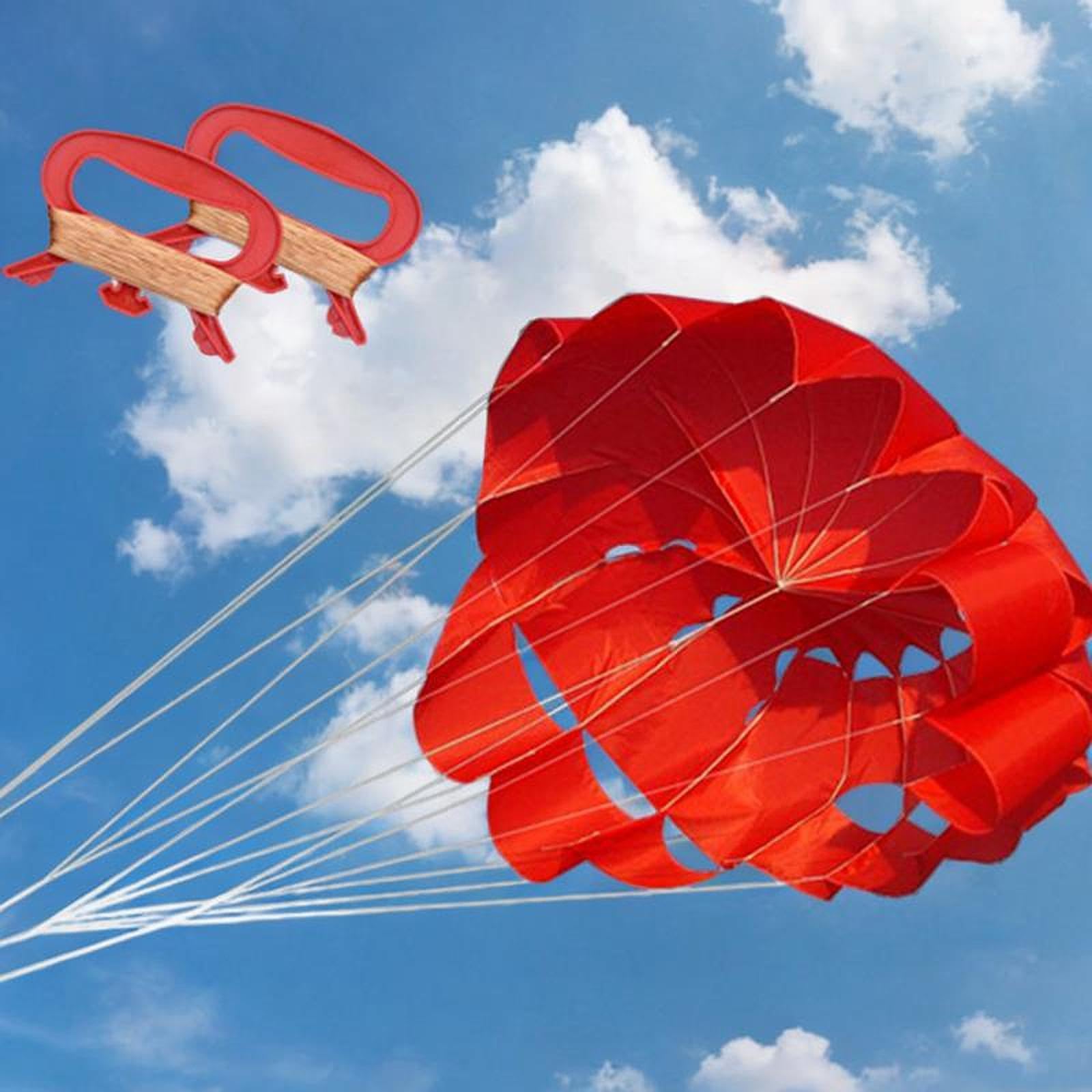 Cerf-Volant Sky Outdoor, Cerf-Volant Parafoil Double Ligne Rouge Jaune 1,9 m de diamètre