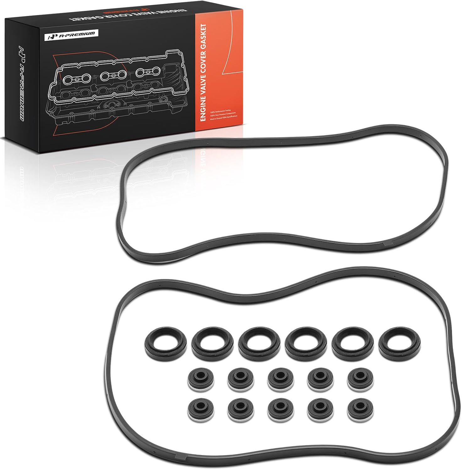 A-Premium Engine Valve Cover Gasket Set Compatible with Honda Accord 1998-2002, Odyssey 1999-2004, Pilot 2003-2004 & Acura CL 1997-1999/2001-2003, MDX 2001-2002, TL 1999-2003, 3.0L 3.2L 3.5L