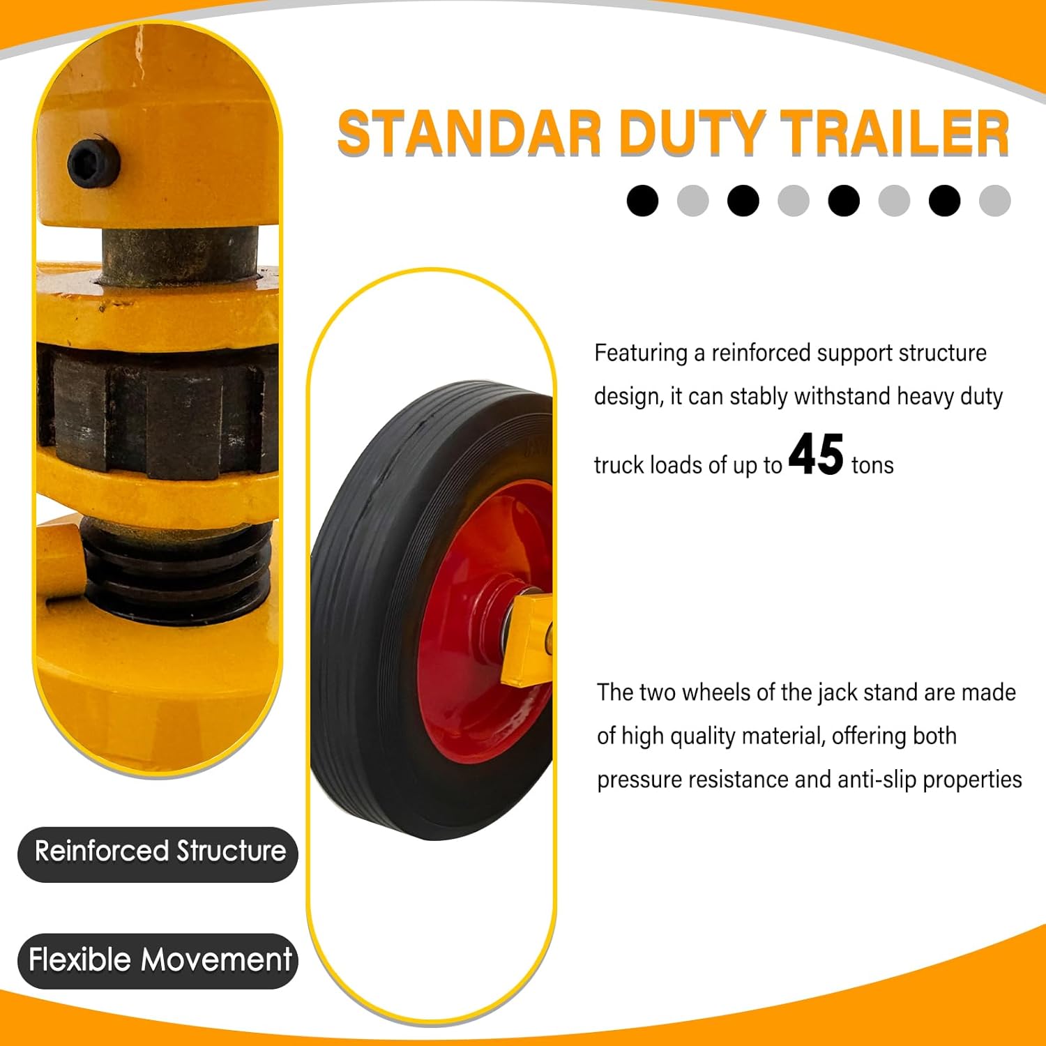 100,000LBS Trailer Stabilizer Jack Height 39.5"-51" Trailer Stabilizer Leveling Jack Stand 40,000Lb Lifting Capacity