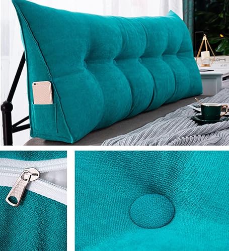 Miniatura 7 de Almohada triangular de lectura para cama, respaldo tapizado de alto rebote, funda extraíble y lavable, cojín lumbar perfecto para cama de día, B,