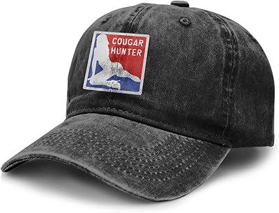 Unisex Adult Vintage Adjustable Baseball Cap Denim hat Cougar Hunter New Trucker Hats