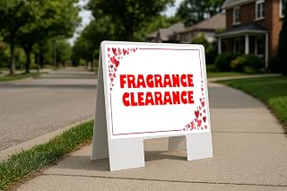 Fragrance Clearance Red Frame With Hearts A-Frame Double Sided 23x23 in. sign