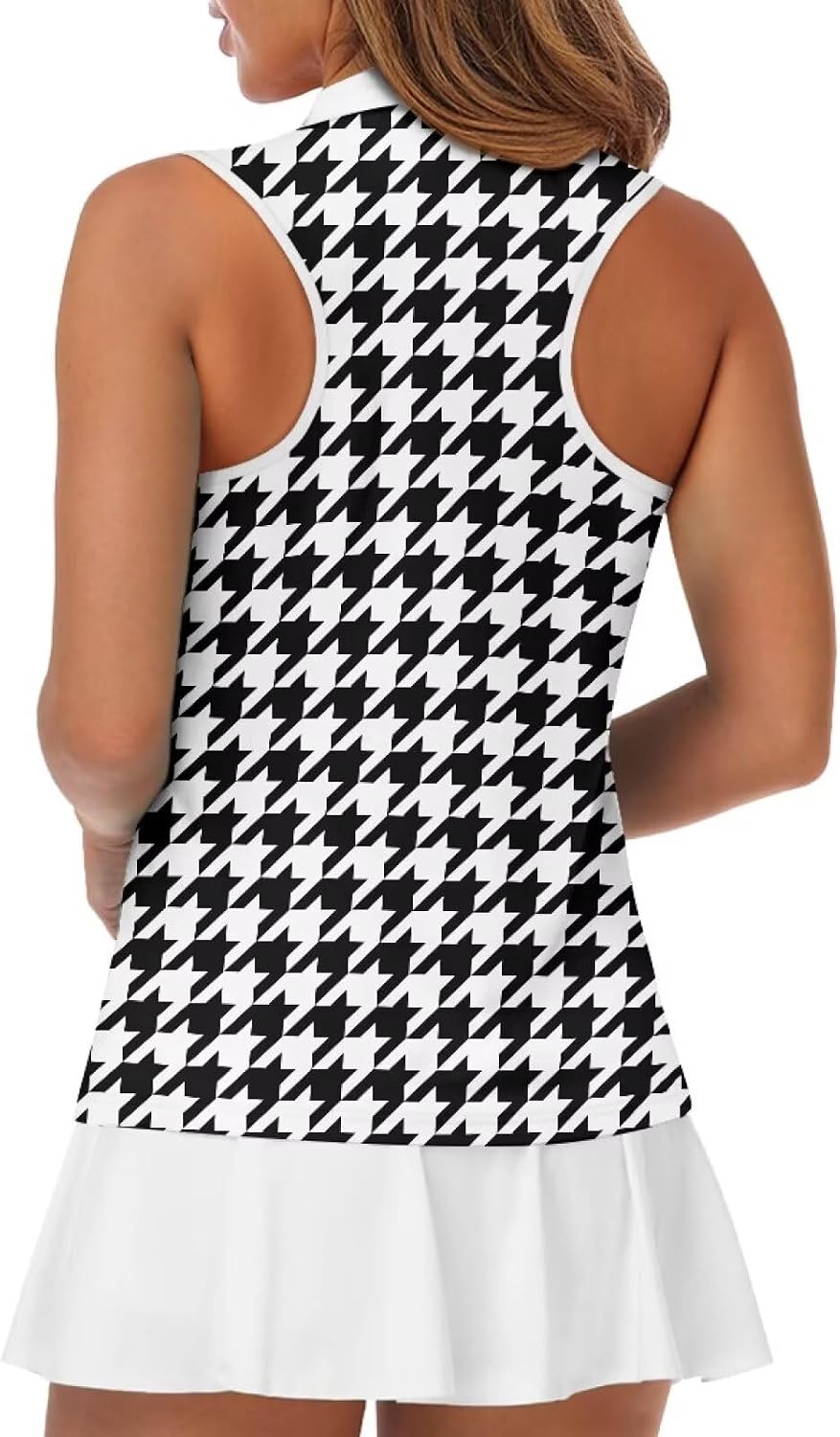 Women's Golf Shirts Lightweight 1/4 Zip Collared Tank Top Moisture Wicking Sleeveless Polo Shirts for Tennis