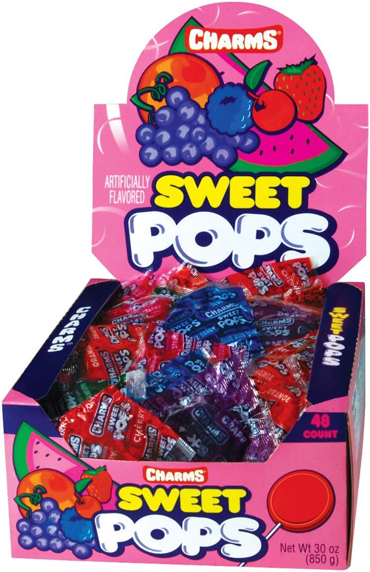 Charms Sweet Pops, in Assorted Fruit Flavors, 48-Count Box