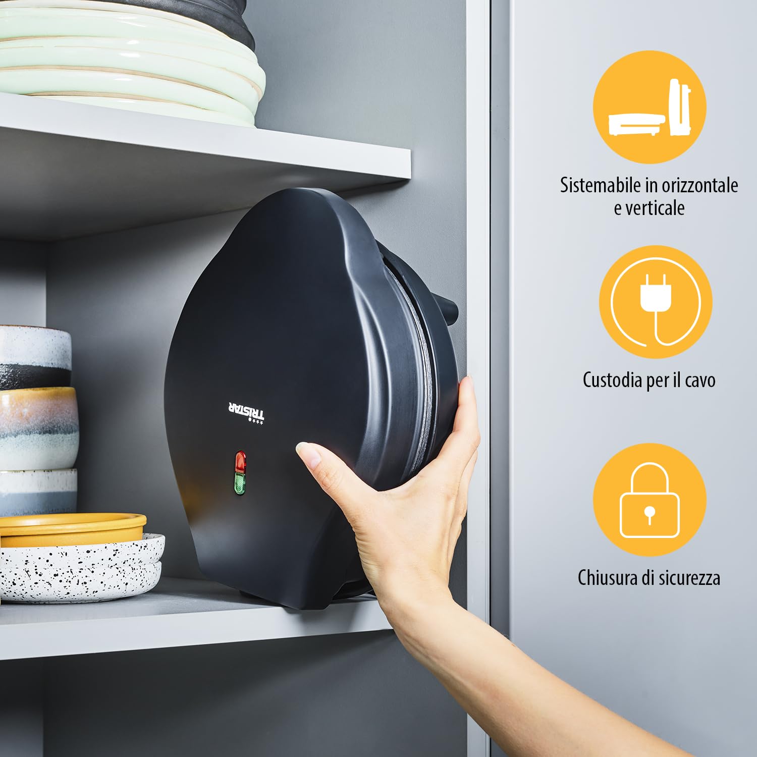 Tristar WF-1170 - Piastra per waffle 700, colore: Nero