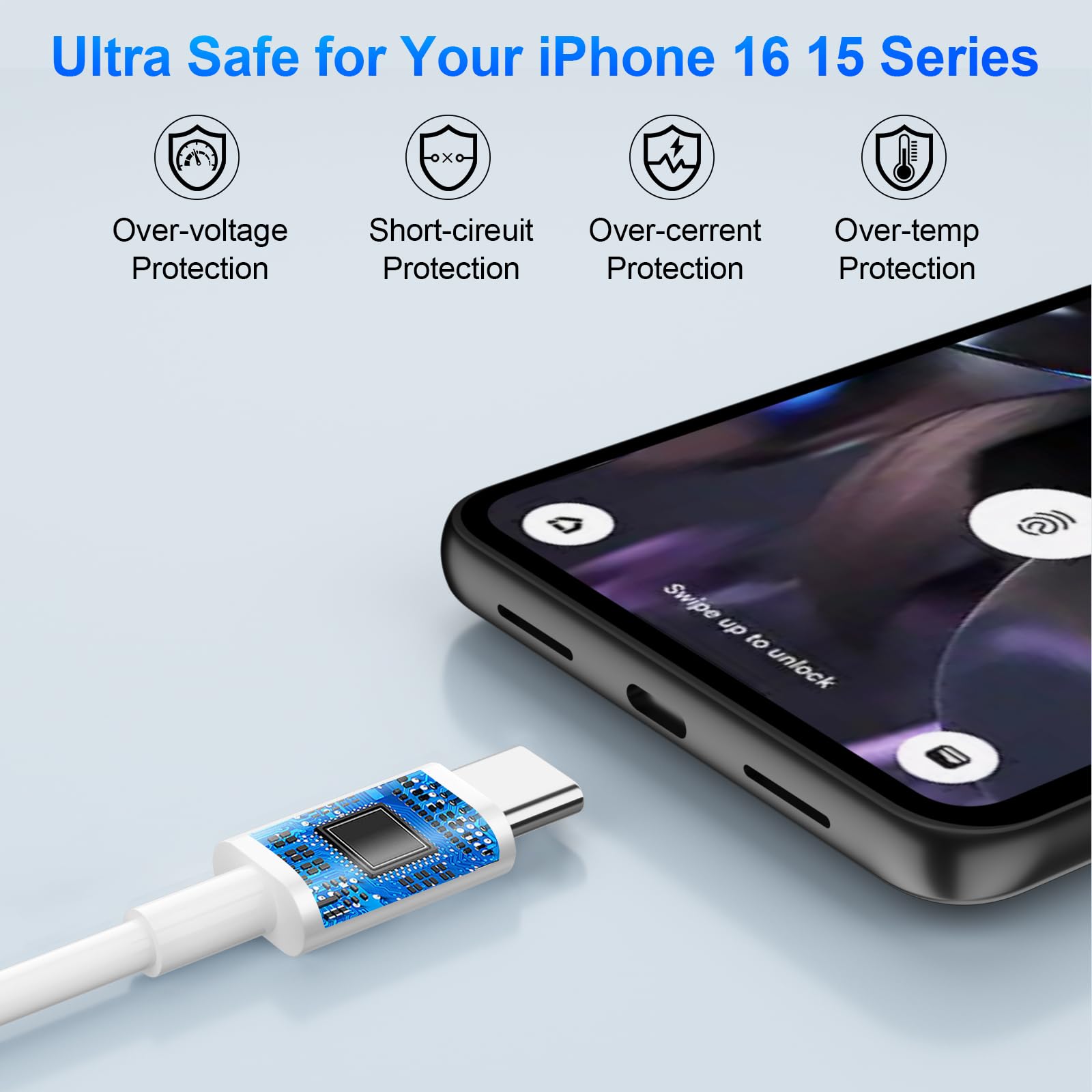 2Pack 6ft for Google Pixel Charger Cable USB C to C Fast Charging Cable PD 45W for Pixel 10 9 Pro XL 9a Fold 8a 8 Pro 7a,Type C Charger Cord for iPhone 16 15 Pro Samsung Galaxy S25 S24 Ultra A16,White