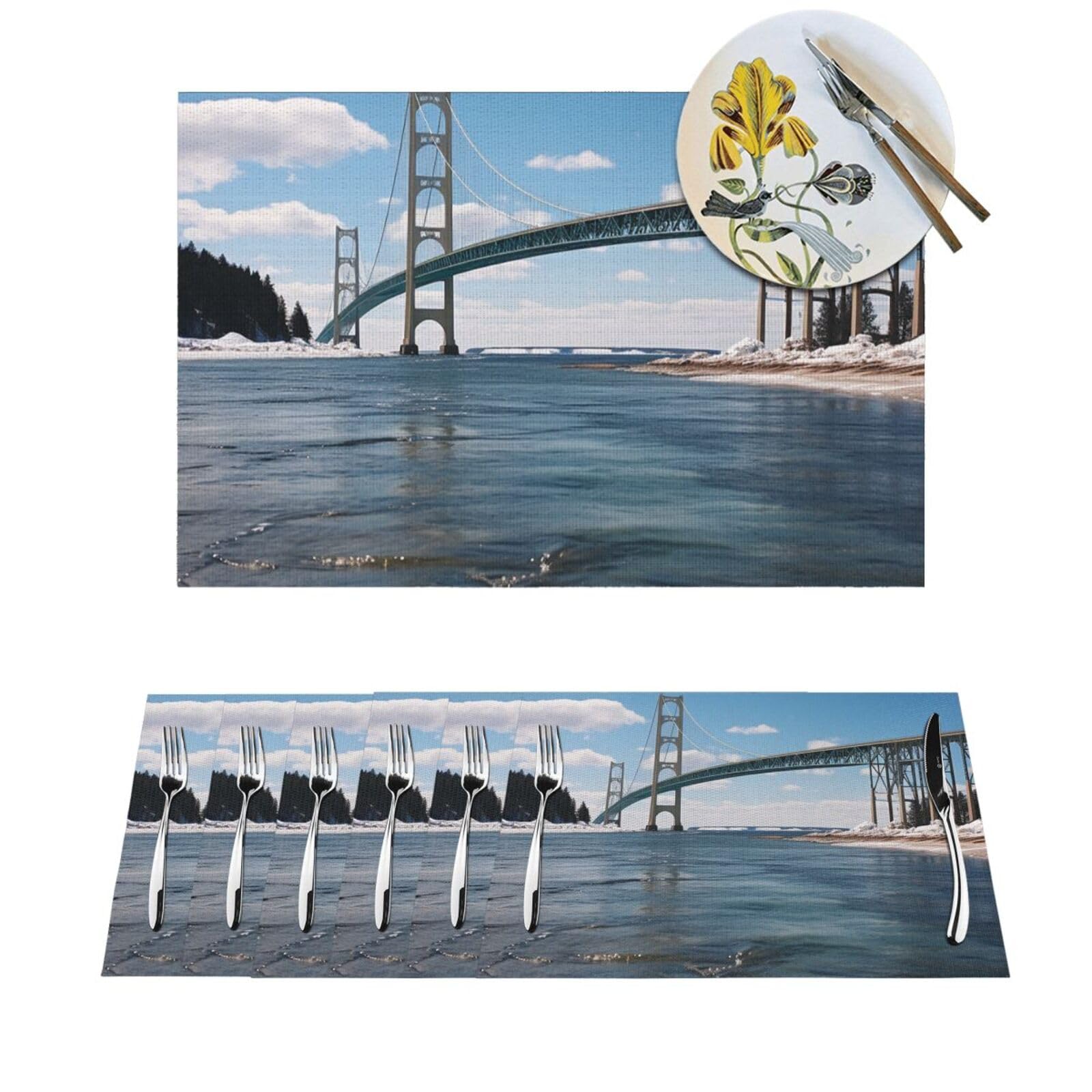 Sets de table Mackinac durables en PVC tissé de haute qualité pour toutes les tables