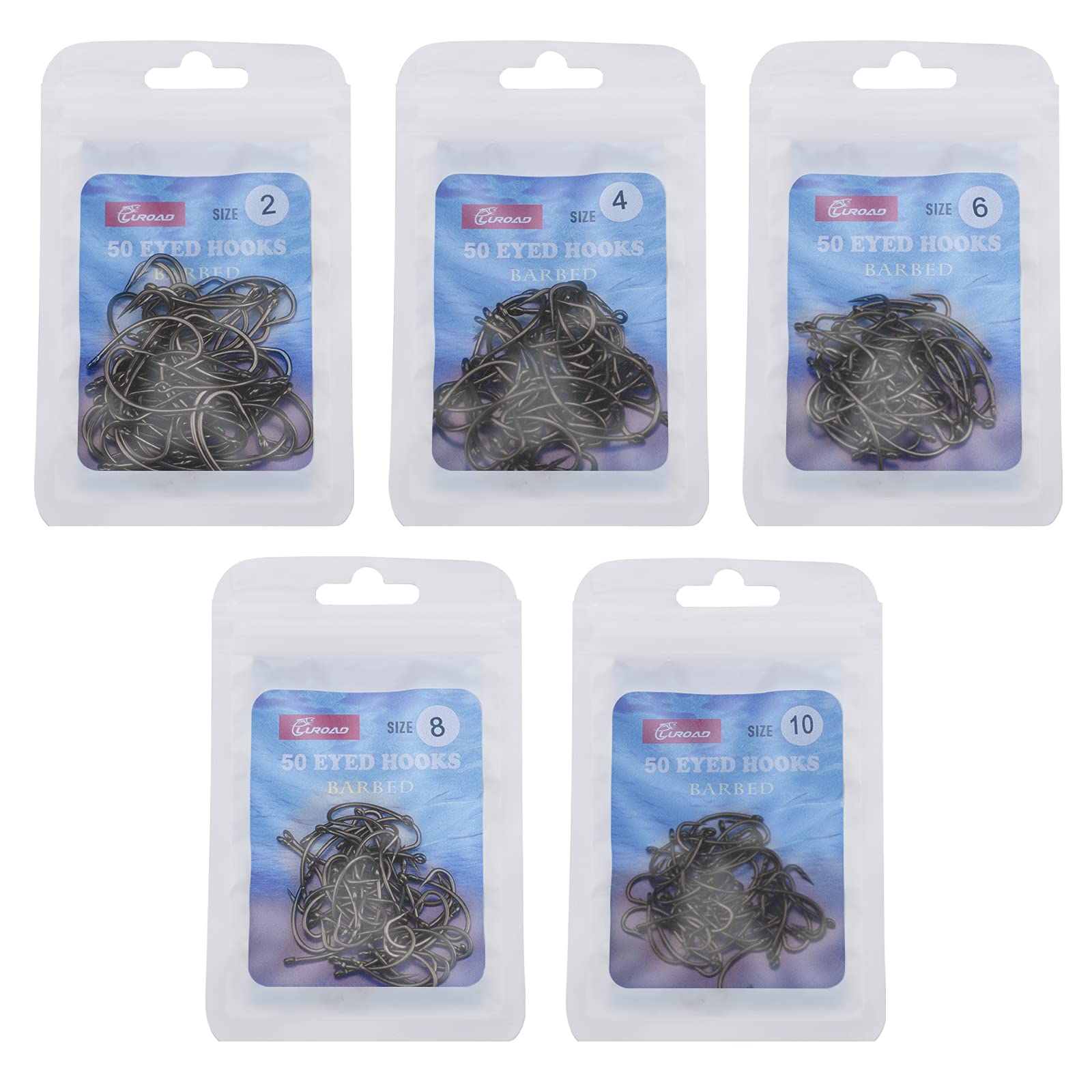 50 Ganchos para Carpas con Púas, con Revestimiento de Teflón, Anzuelos para Carpas, Anzuelos Individuales