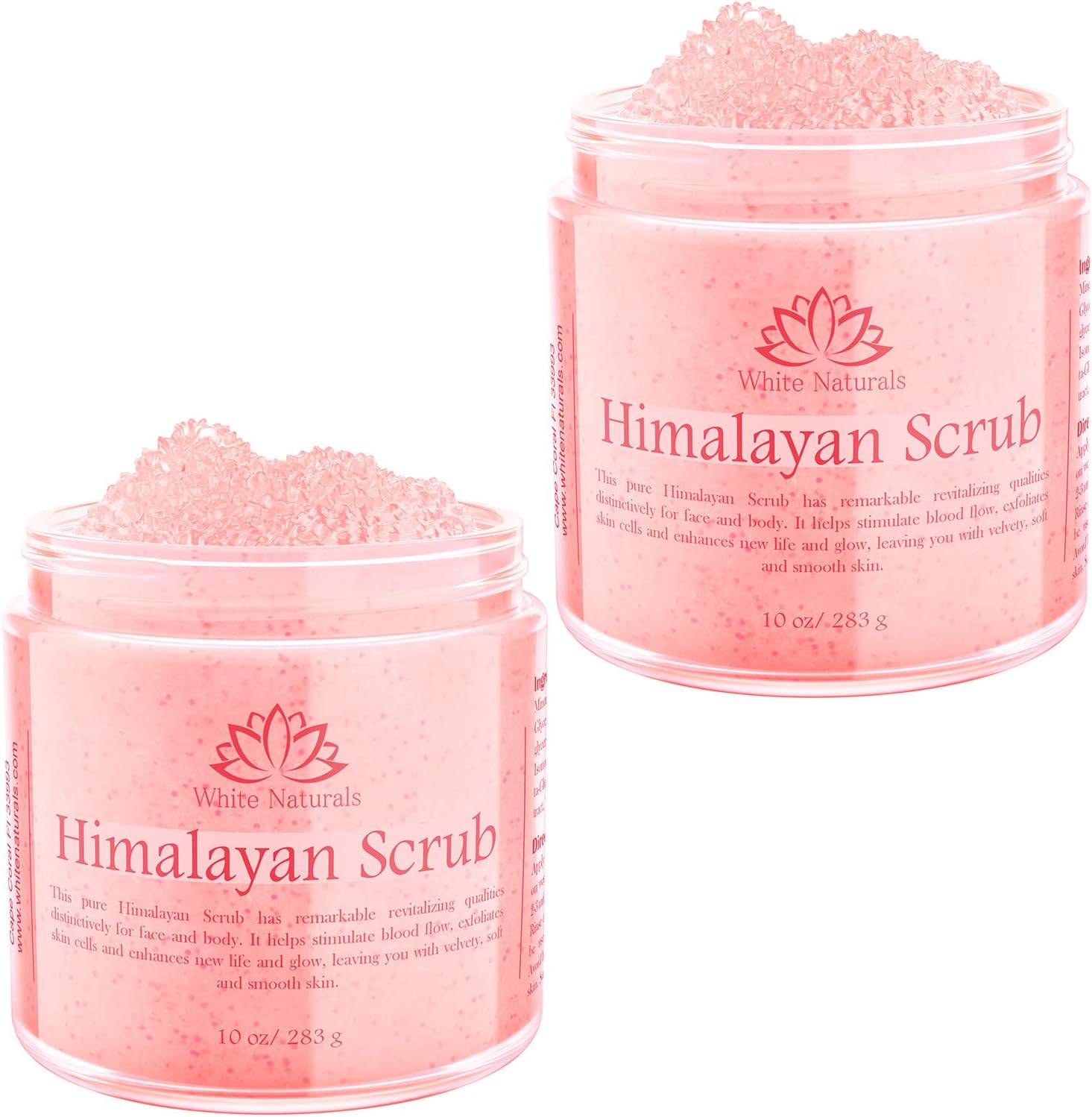 Pink Himalayan Salt Body Scrub (Pack of 2), Deep Cleansing & Moisturizing scrubber For Women, Exfoliating Scrub for Soft Skincare, Removes Dead Skin Cells, Natural Face, Foot, Hands Exfoliation