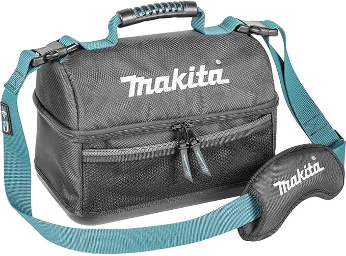 Makita E-15590 Lunchtasche Plus, mit Tragegriff und Schultergurt, innen mit Isolierfolie ausgekleidet, leichte Reinigung, verstärkter Boden, 8,5 Liter Fassungsvolumen, 330 x 200 x 230 mm (LxBxH)