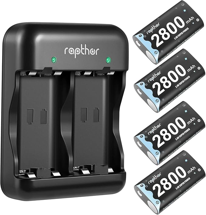 Rapthor Xbox One Controller Battery Pack Rechargeable 4x2800mAh Xbox
