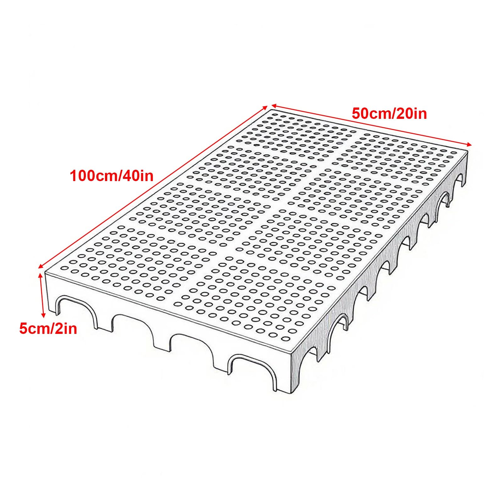 Palety Plastikowe, Lekka, Wodoodporna Paleta Podłogowa, 4 Sztuki, Oddychające Kratki HDPE, Regały na Artykuły, 100x50x5cm, do Garażu, Supermarketu i Piwnicy(Green)