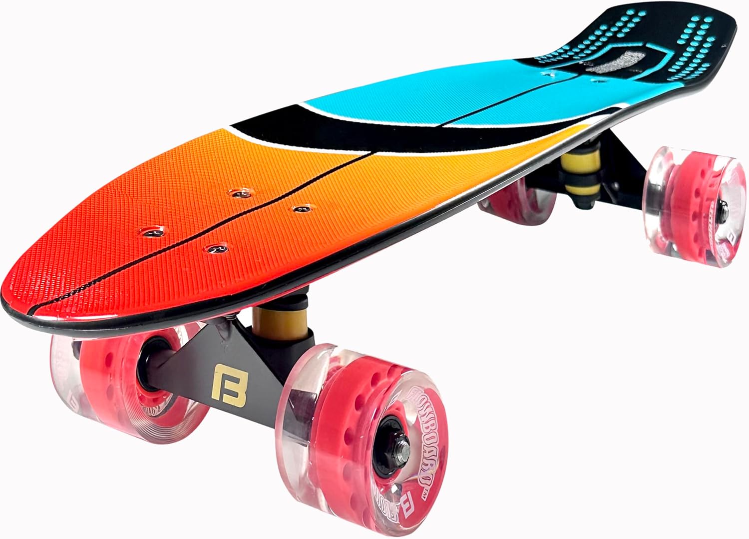 Kids Skateboard 27 Inch Complete Flowboard Skate Board W/Trucks and Light Up Wheels - Custom Scratch Free Graphics Great for Kids, Boys, Girls, Youth and Beginners 27” X 6.25”