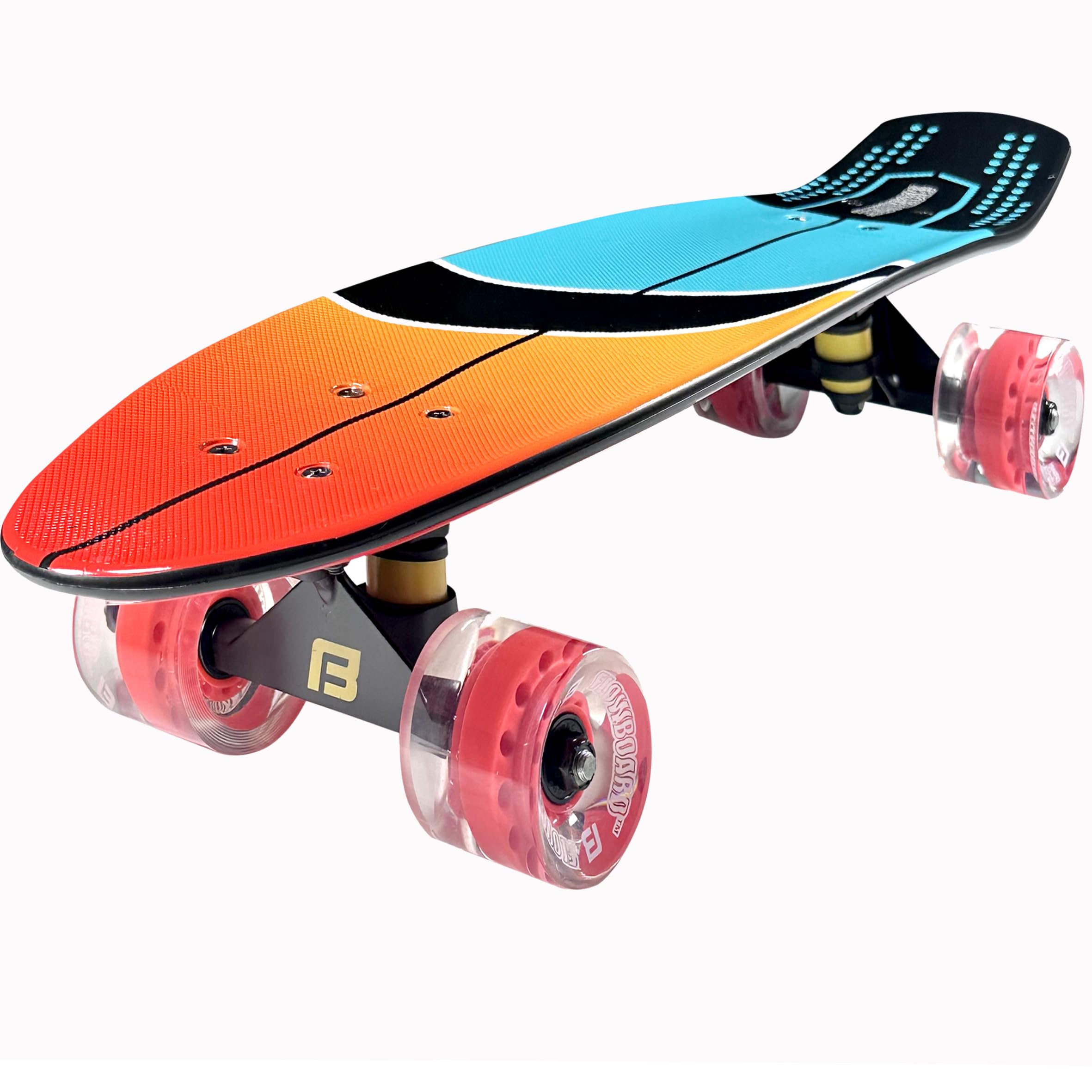 Kids Skateboard 27 Inch Complete Flowboard Skate Board W/Trucks and Light Up Wheels - Custom Scratch Free Graphics Great for Kids, Boys, Girls, Youth