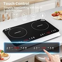 COOKTRON Dupla Indukciós Főzőlap 3500W, 10 Hőfok, 9 Teljesítményszint, Booster Funkció 3