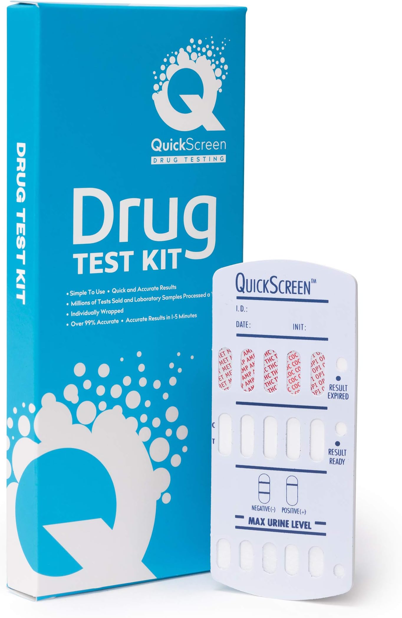 5 Panel Dip Card Urine Multi Drug Test, 9147T (Pack of 50)