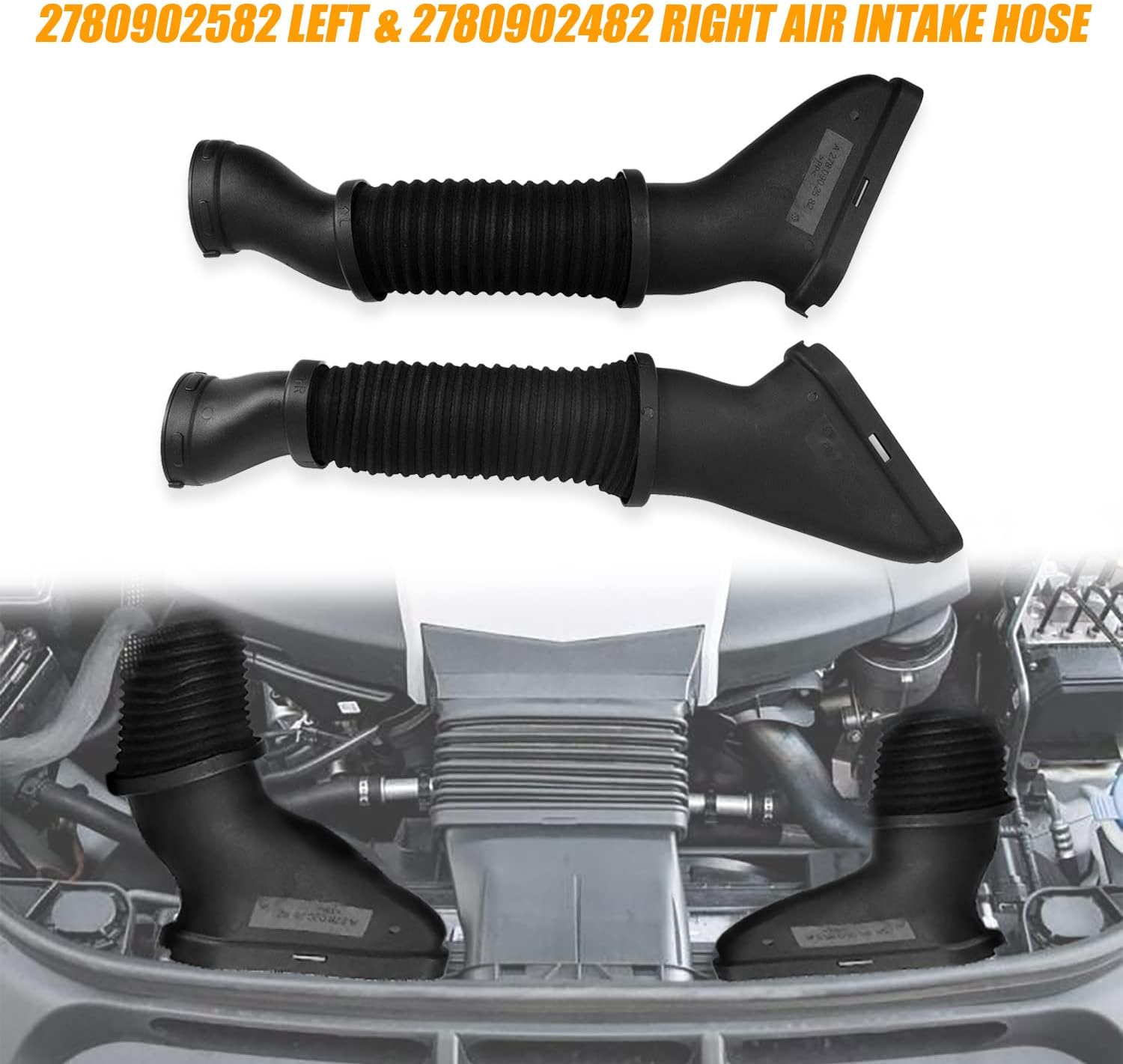 Air Cleaner Intake Hose Compatible with 2013-2019 Mercedes Benz GL450 GL550 ML550 W166 GL63 GLS550 GLE63 AMG Air Inlet Duct Replaces 2780902582 2780902482
