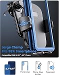 Support de téléphone de voiture, eSamcore Support téléphonique d'évent de voiture avec bras pivotant Air Voiture de téléphone cellulaire de montage de voiture d'évent iPhone 17/16/15/14/ 13 Pro Max Mini Galaxy 4.7" - 6.9" Téléphone intelligent